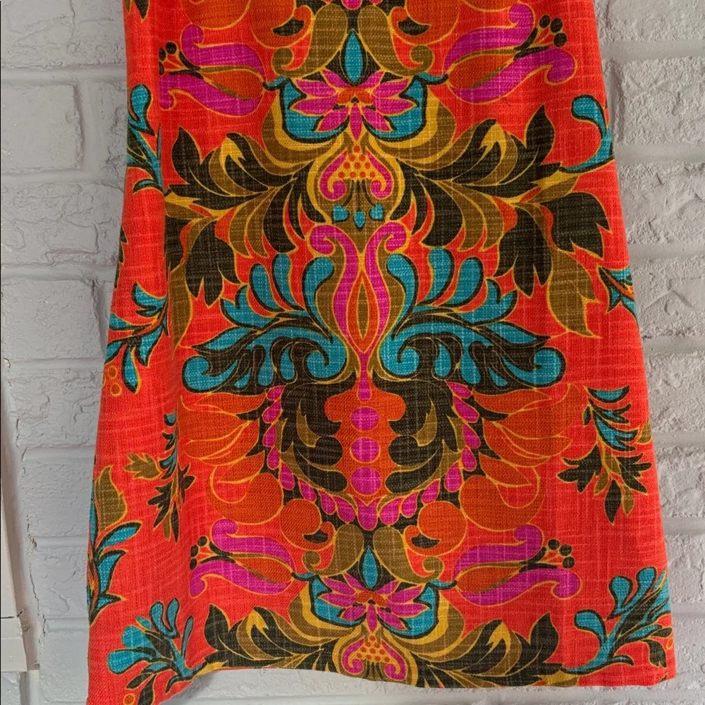Vintage Julie Brown Colorful Sleeveless Shift Dress Size 8 - Picture 10 of 11